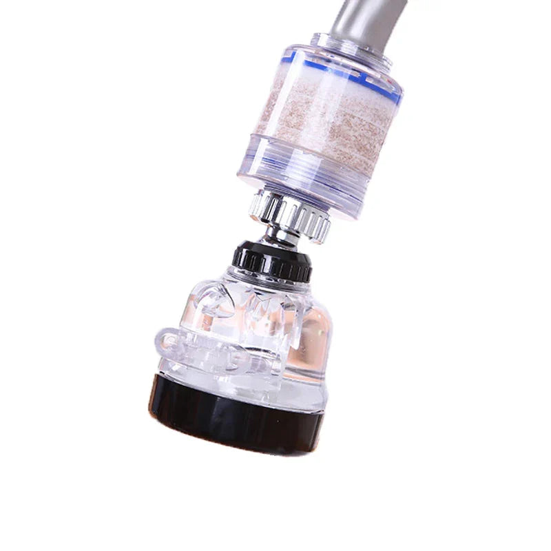 Aireador de grifo DecorBites™ de 3 modos con filtro de alta presión, boquilla rociadora y difusor giratorio.