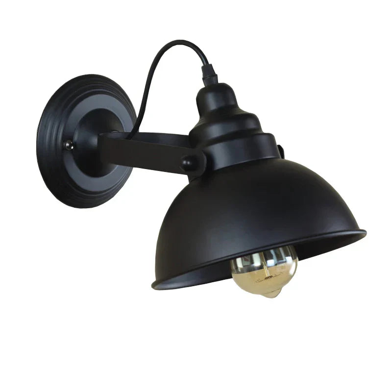 DecorBites™ Industrial Black Wall Sconce E27 Wall Lamp for Indoor Lighting, Adjustable Retro Loft Bedside
