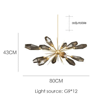 Lámpara de araña de cristal DecorBites™ para sala de estar, dormitorio o estudio - Diseño minimalista moderno