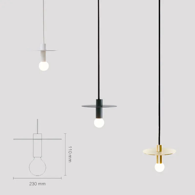 DecorBites™ Iron Pendant Light: Nordic LED E27 Hanging Lamp for Home Decor