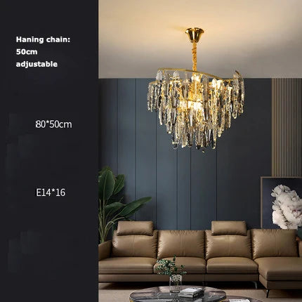 DecorBites™ Art Deco LED Crystal Chandelier Lighting for Foyer