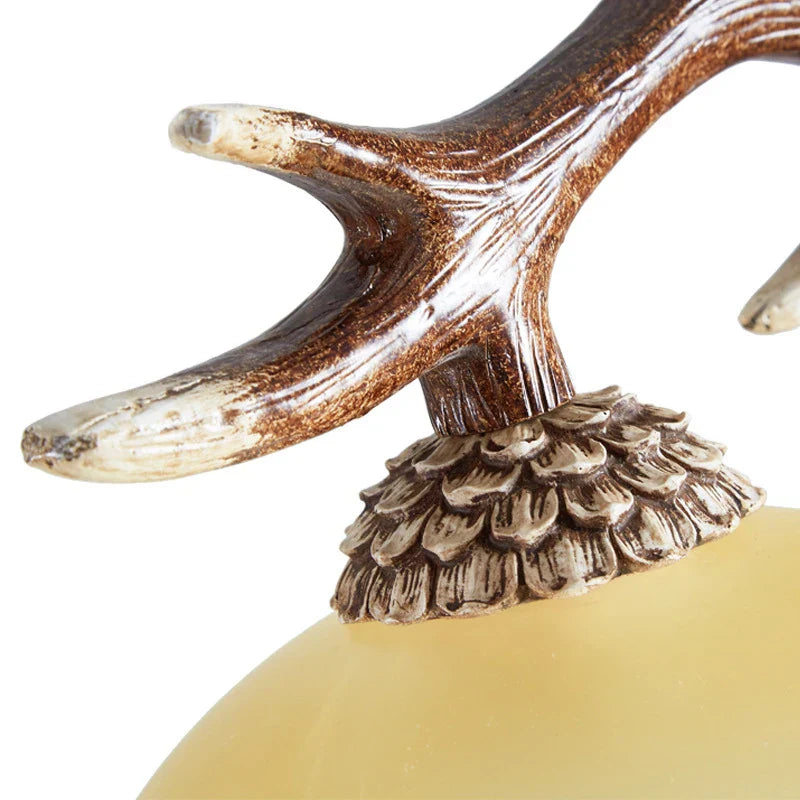 ثريا ديكوربايتس™ الراتنجية من قرون الغزلان: مصباح معلق نورديك لغرفة المعيشة/الطعام، أو البار، أو المقهى