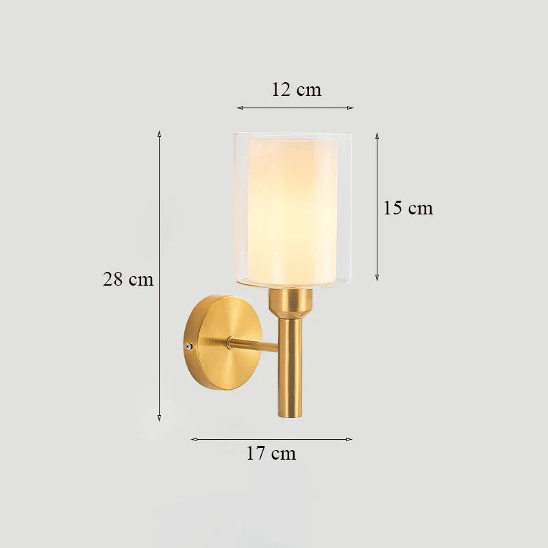 DecorBites™ Brass Glass Wall Sconce Lighting, Classic Nordic Loft Interior Fixture
