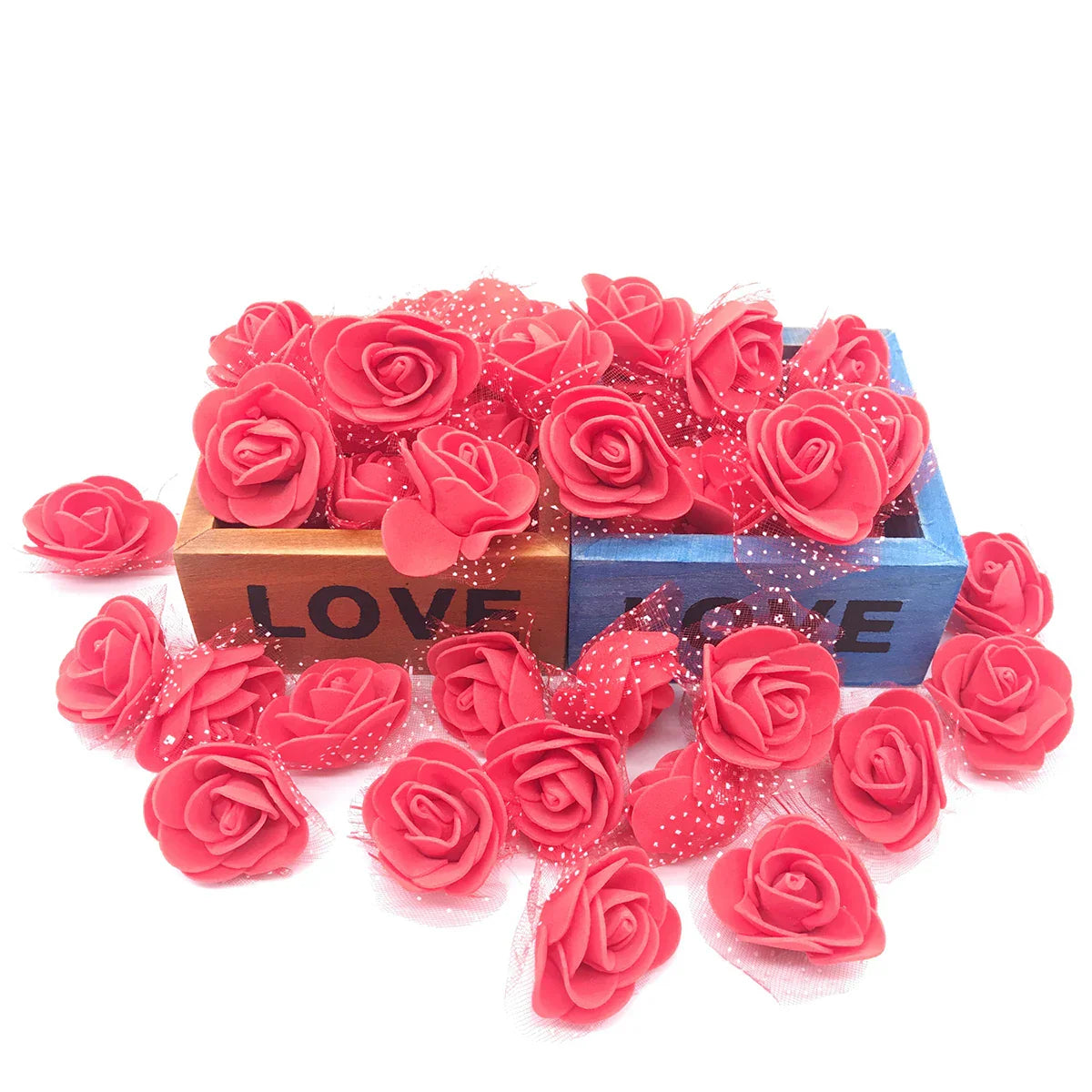 DecorBites™ Handmade Foam Rose Flower Heads | 100Pcs Wedding Craft Decoration