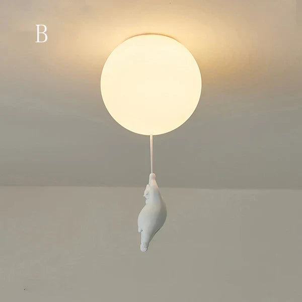 DecorBites™ Cartoon Bear Ceiling Light for Kids' Rooms, LED Fixture Bedroom Decor