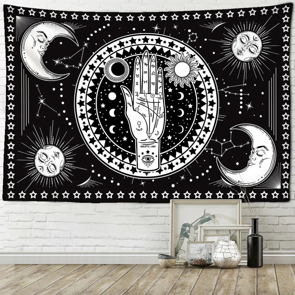 DecorBites™ Black Cat Psychedelic Tapestry Wall Hanging for Home Decor