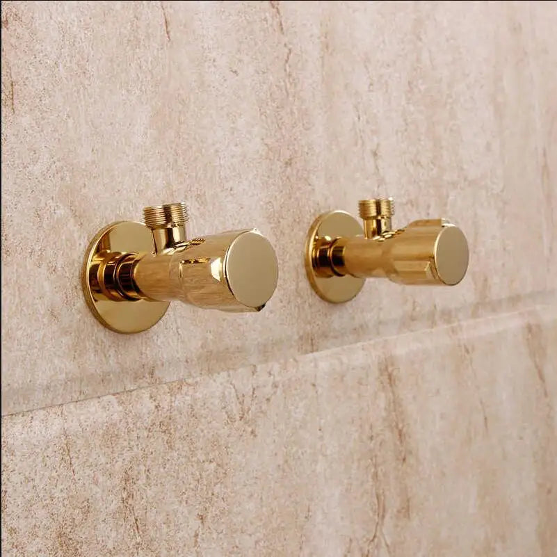 Válvula triangular de pared DecorBites™ de latón macizo dorado para grifo e inodoro