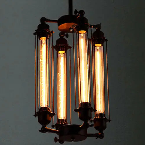 DecorBites™ Industrial 8-Head Hanging Pendant Lamp for Cafe Dining Room and Bar