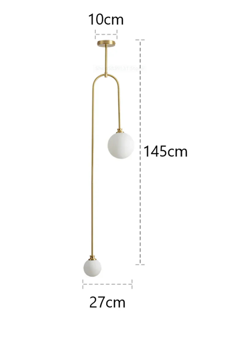 DecorBites™ Glass Ball Pendant Lights with U-Shaped Metal Rod - Nordic Modern Design