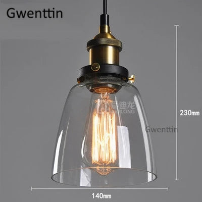 DecorBites™ Industrial Glass Pendant Light for Modern Home Decor