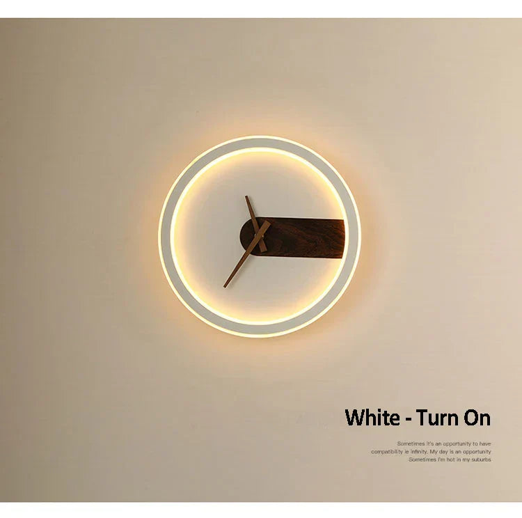 ديكوربايتس™ مصباح حائطي على شكل ساعة من الألومنيوم - مصباح جداري LED عصري للمنزل والفندق والممر