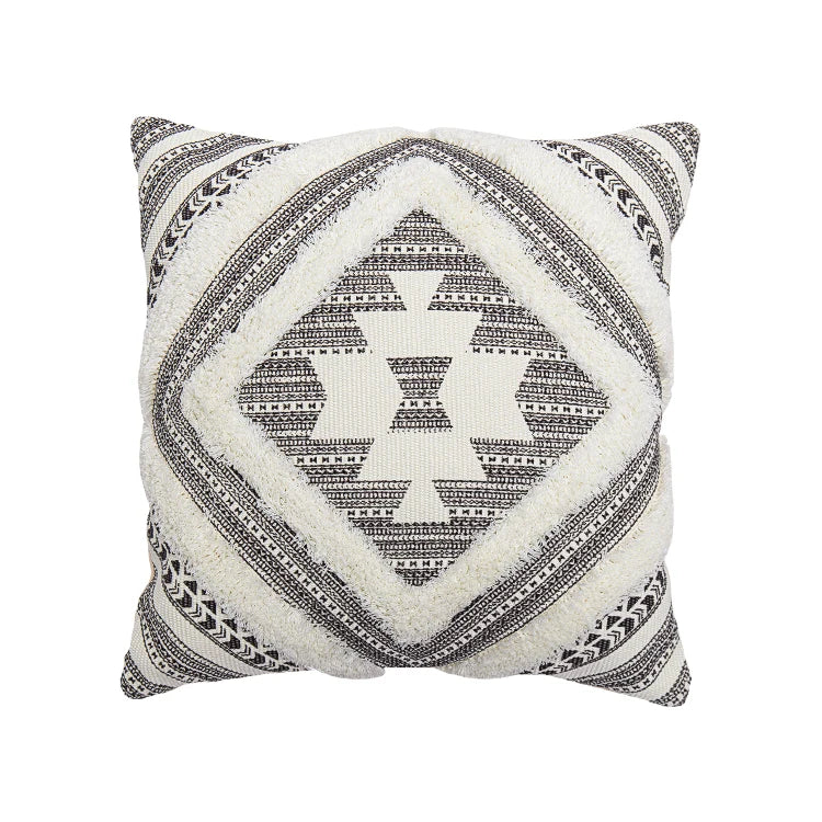 DecorBites™ Boho Style Cotton Woven Cushion Cover in Coffee Black, 45x45cm/30x50cm