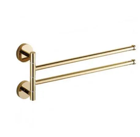 حامل مناشف الحمام من ديكوربايتس™، نحاسي دوار، مثبت على الحائط، ذهبي، 32 سم