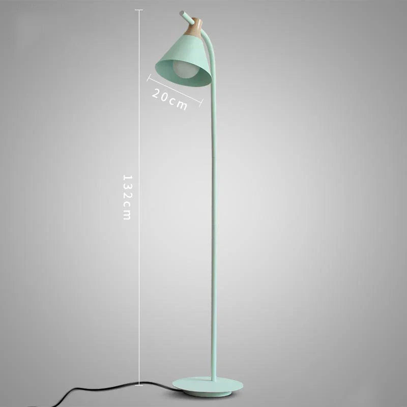 DecorBites™ Iron Macaron Floor Lamp: Modern LED Wooden Tall Lamp for Living Room