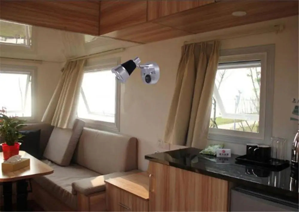 DecorBites™ 3W 3000K Warm White Boat Interior Lights, Flexible Wall Mount Reading Light
