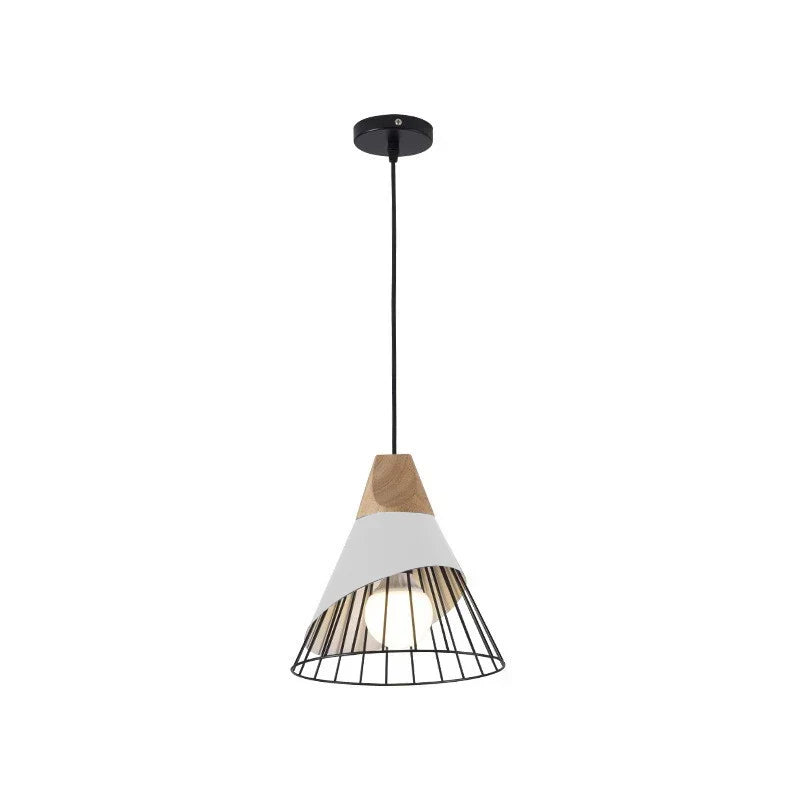 DecorBites™ Industrial Loft Wood Pendant Light, Nordic Iron Hanging Lamp for Kitchen, Bedroom, Dining Room