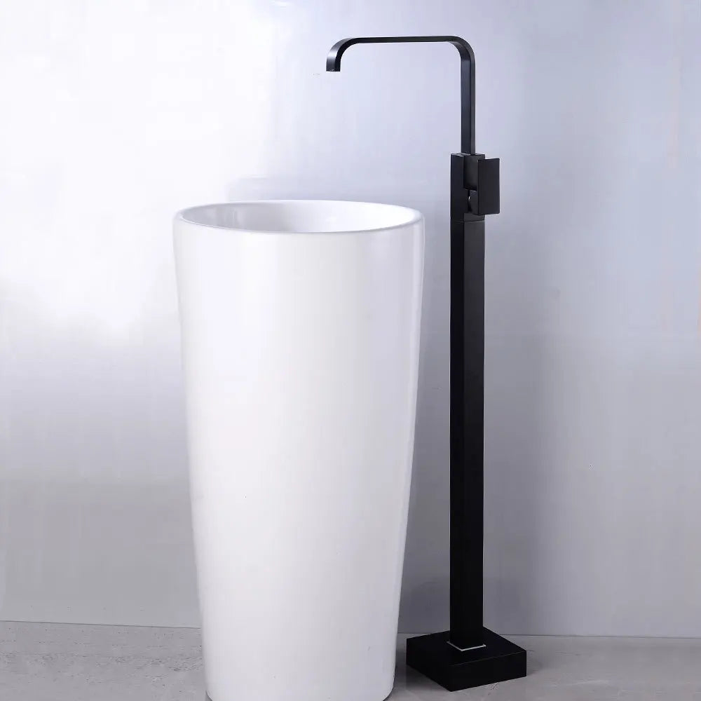 صنبور حوض ديكوربايتس™ الأسود الطويل بمقبض واحد لخلاط الماء الساخن والبارد