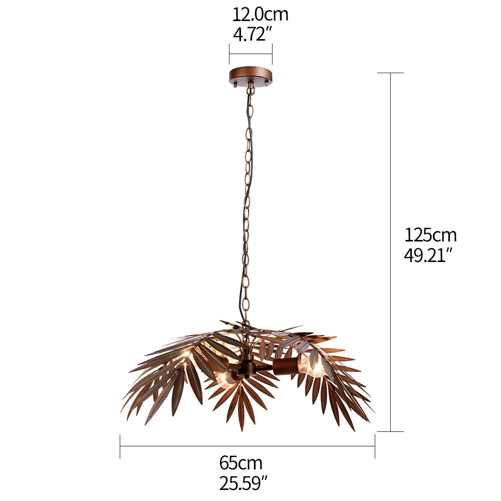 DecorBites™ Bronze Coconut Tree Pendant Lamp with Adjustable LED Lights for Home and Hospitality