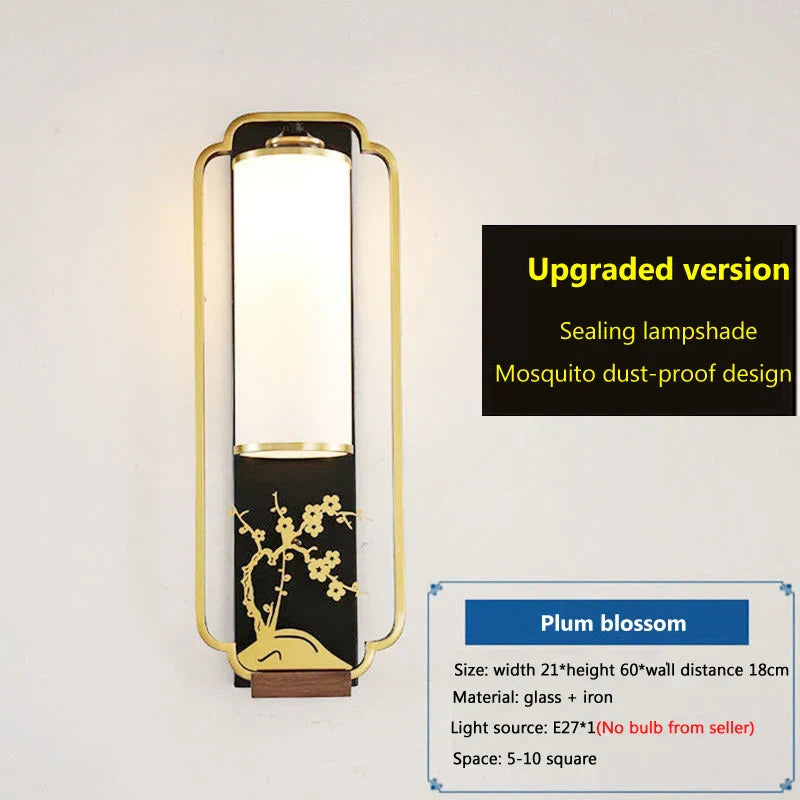 DecorBites™ Elegant Iron Glass Wall Sconce for Living Room Bedroom TV Background