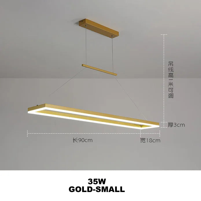 DecorBites™ Gold Aluminum LED Chandelier Acrylic Deco Design for Bedroom Kitchen Island