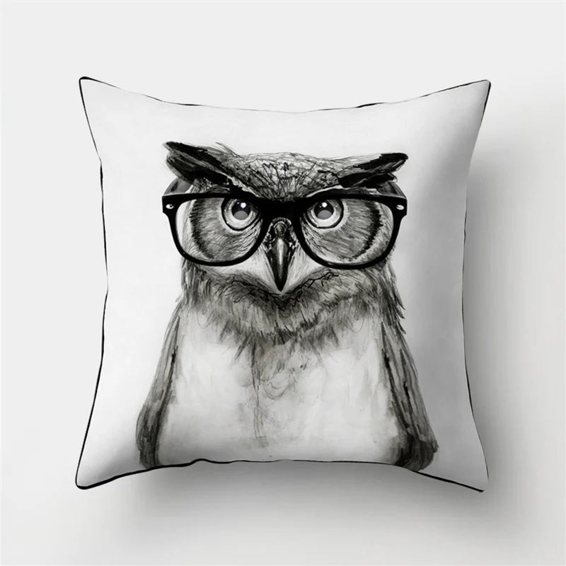 DecorBites™ Cute Owl Cushion Pillow Cover for Home Sofa Bedroom Decor