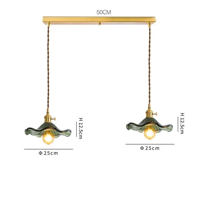 DecorBites™ Green Glass Hanging Light: Modern LED Pendant Lamp for Living and Dining Room