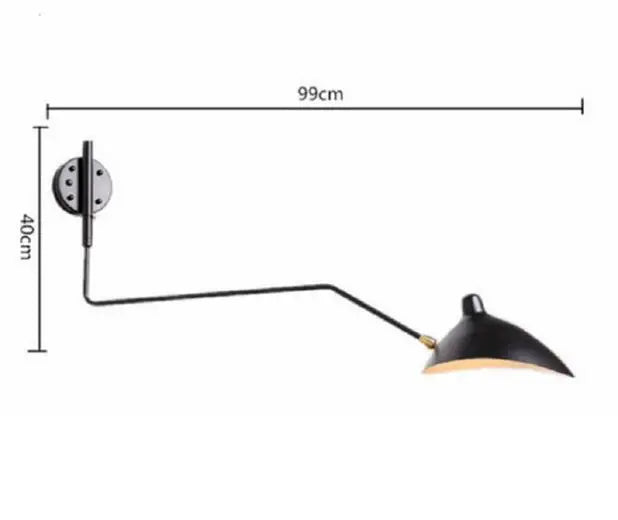 ثريا ديكوربايتس™ سوداء بذراع متأرجح | وحدة إضاءة صناعية قابلة للتعديل للغرف العلوية