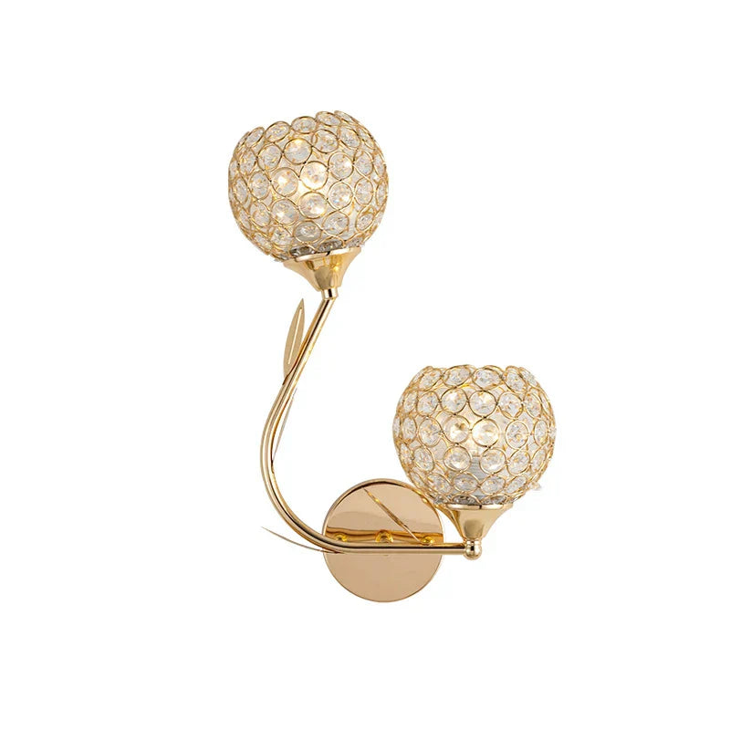 DecorBites™ Golden Crystal Wall Lamps - Luxury Lighting Fixtures for Home Decor