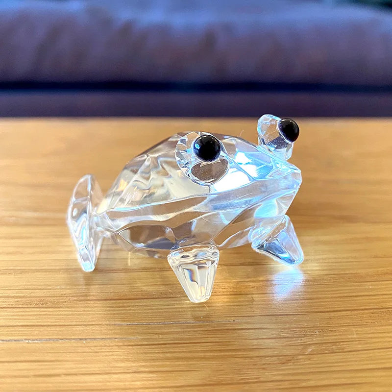 DecorBites™ K9 Crystal Glass Frog Figurine Sculpture Paperweight Home Decor Gift