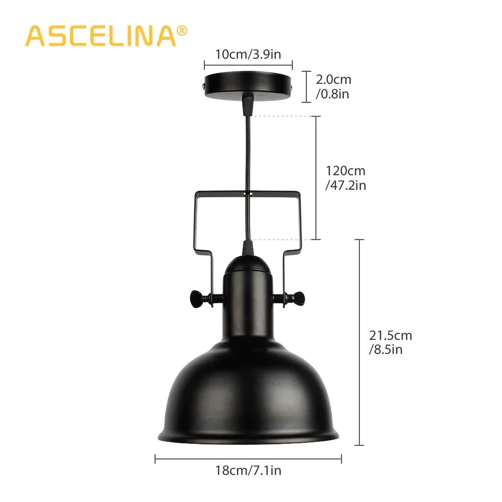 DecorBites™ Industrial Pendant Light: Retro Iron Hanging Lamp for Home & Store Decor Lighting