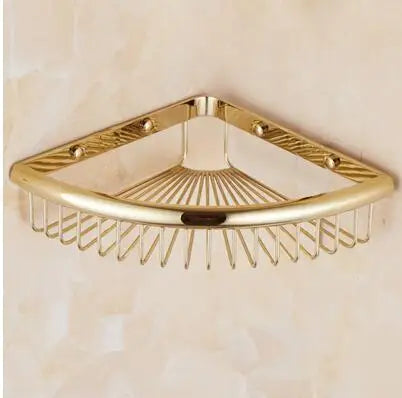 DecorBites™ Gold Bathroom Accessories Set: Towel Shelf, Towel Bar, Paper Holder, Cloth Hook