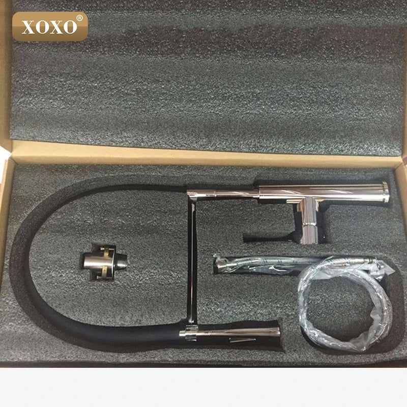 DecorBites™ Dual Sprayer Nozzle Kitchen Sink Faucet, Black and Chrome Finish