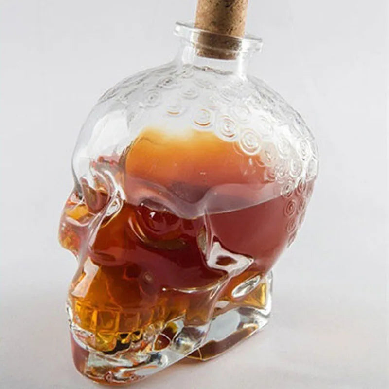 DecorBites™ Glass Skull Bottle: Creative Crystal Vodka/Wine 180ML/350ML - Halloween Hip Flasks