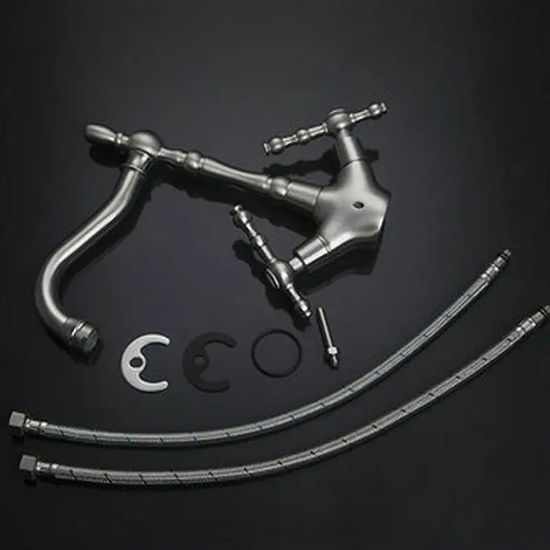 DecorBites™ Brushed Nickel Kitchen Faucet with Swivel Spout and Dual Handles