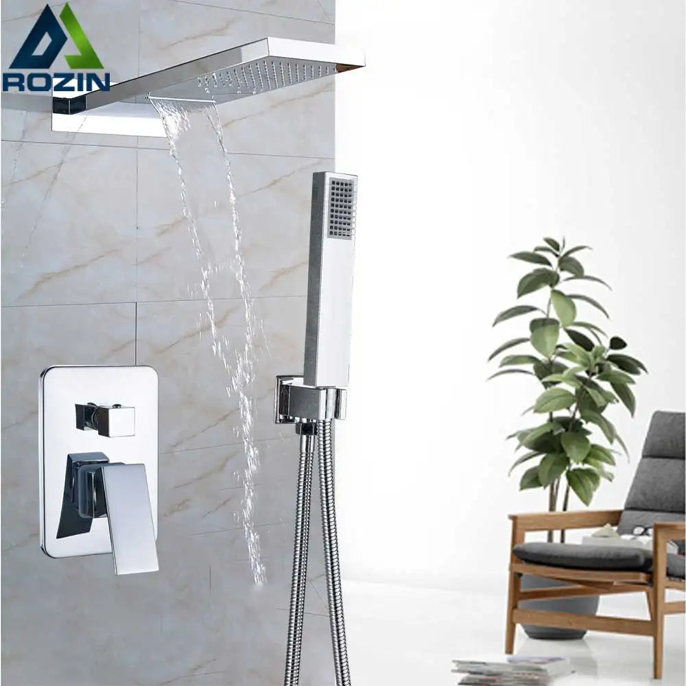 DecorBites™ Golden Shower Faucet with Wall Mount for 3-ways Control and Plastic Handshower