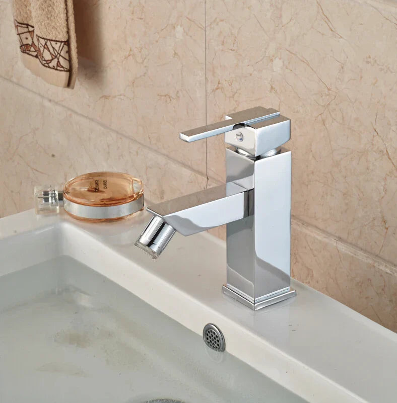 DecorBites™ LED 3 Color Bidet Faucet, Single Handle Deck Mount Washbasin Mixer Tap, Chrome