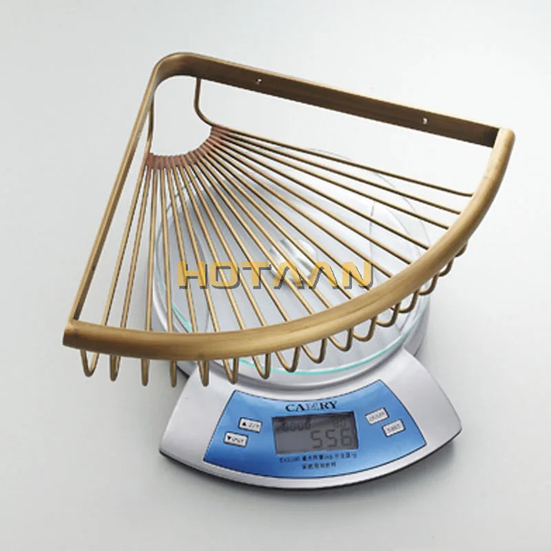 DecorBites™ Antique Brass Double Layer Bathroom Shower Shelf