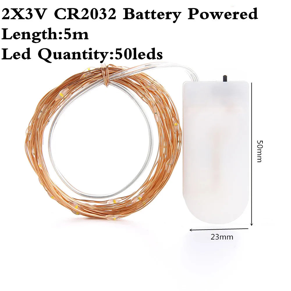 سلسلة إضاءة LED من DecorBites™ Garland لتزيين حفلات الزفاف في عيد الميلاد