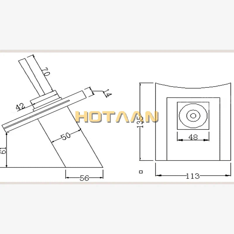 Grifo mezclador DecorBites™ de cobre cromado con efecto cascada para lavabo, con suministro de agua fría y caliente.