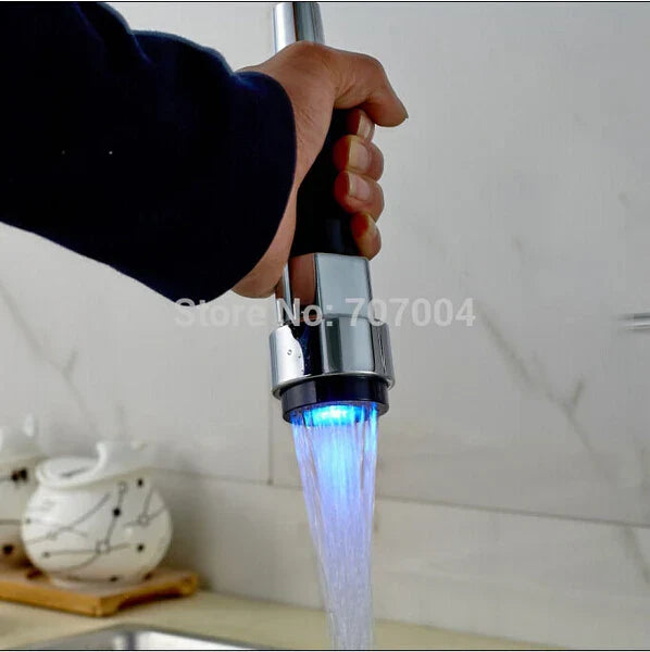 Repuesto de cabezal rociador extraíble para grifo de cocina cromado con luz LED DecorBites™