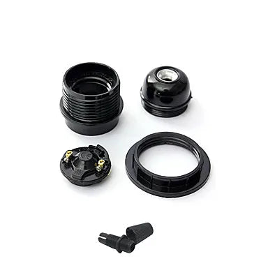 DecorBites™ Black E26 E27 Socket Lamp Holder 110v-220v Bulb Fitting Light Base Plastic