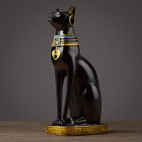 DecorBites™ Egyptian Cat Resin Craft Home Decor Deity Figurine for Table Ornaments