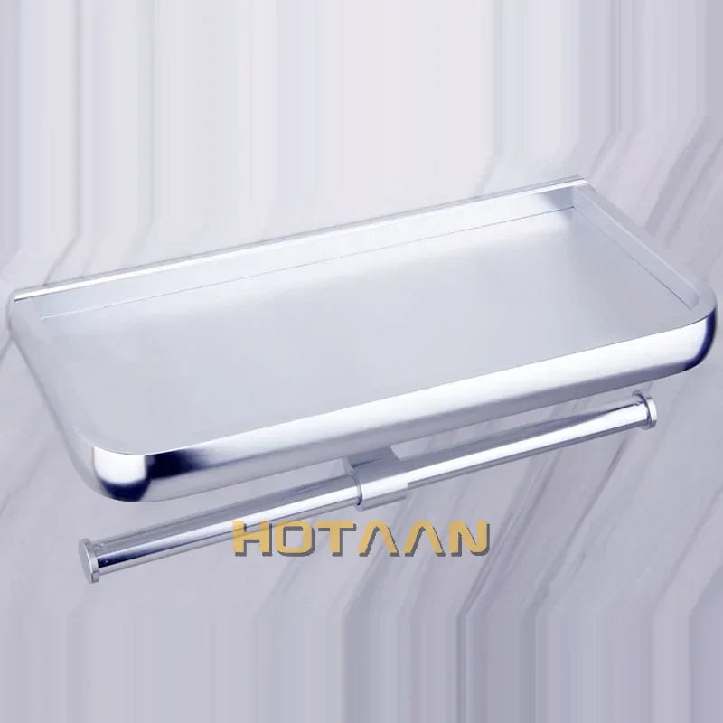 DecorBites™ Aluminium Toilet Paper Holder Multifunction Bathroom Mobile Holder Shelf - Oxidation Finish