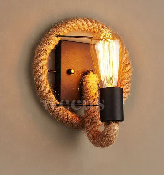DecorBites™ Hemp Rope Wall Lamp for Home & Commercial Spaces