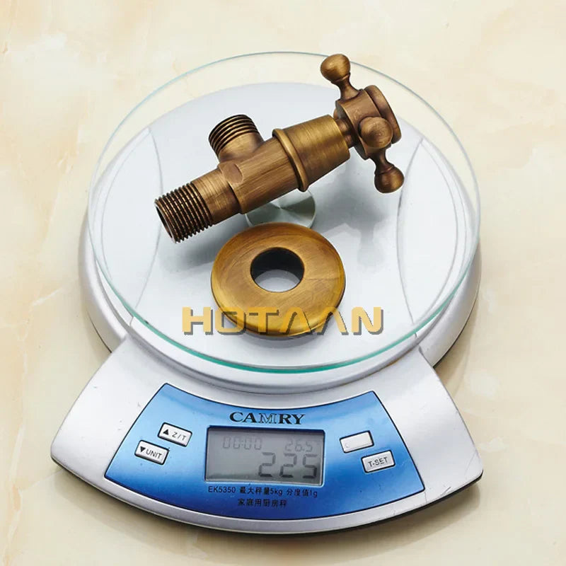 صمام مثلث من النحاس العتيق للتحكم في المياه في صنبور الحمام DecorBites™ صمام زاوية 1/2*1/2