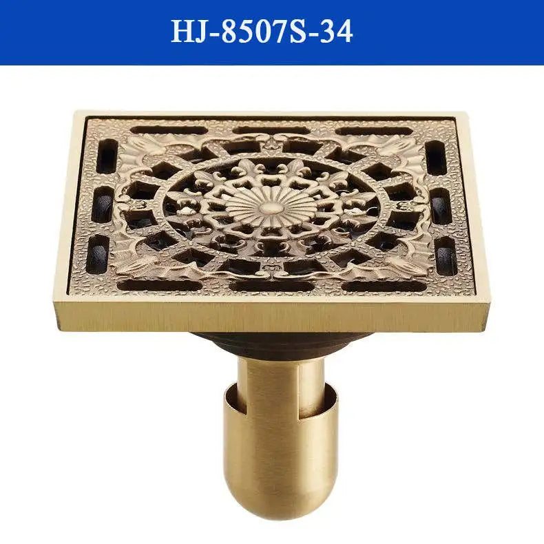 غطاء تصريف دش من النحاس العتيق من DecorBites™، مصفاة حمام منحوتة بتصميم فني أوروبي