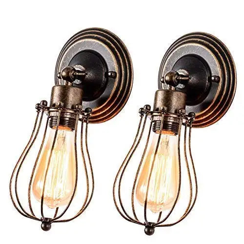 Decorbites™ Industrieller Käfig-Wandleuchter, Vintage verstellbares Licht für Flur, Restaurant, Schlafzimmer