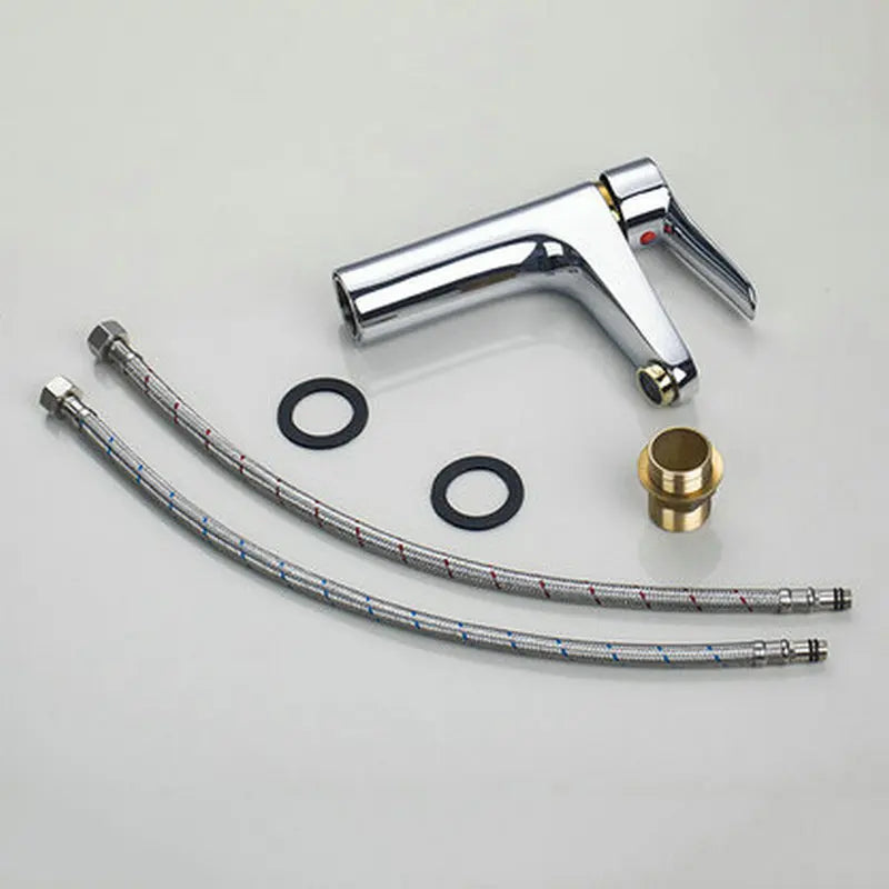 DecorBites™ Golden Chrome Brass Bathroom Sink Faucet Mixer