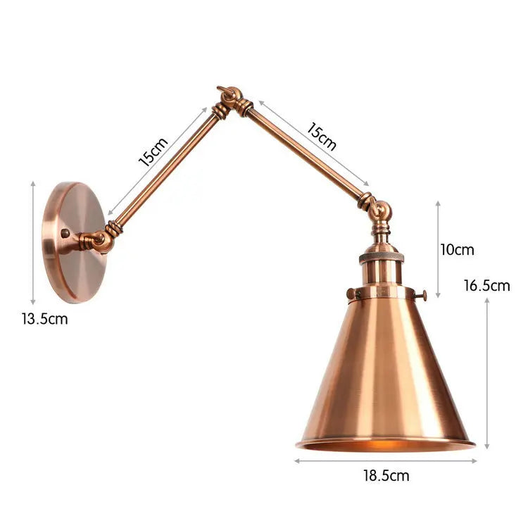 DecorBites™ Iron Loft Retro Wall Lamp Sconce Indoor LED Industrial Black Brass