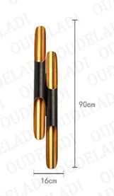 ديكوربايتس™ - مصباح حائط من أنبوب الألومنيوم باللون الأسود الذهبي لغرفة النوم وغرفة المعيشة